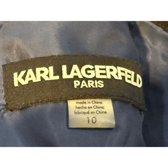 Karl Lagerfeld Paris Tweed Bow Collar Shift Dress 10 Twee Preppy Old Money - Picture 7 of 8